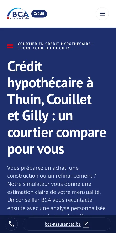 Le site BCA Crédit au téléphone (1/3)