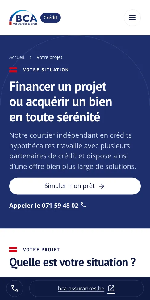 Le site BCA Crédit au téléphone (3/3)
