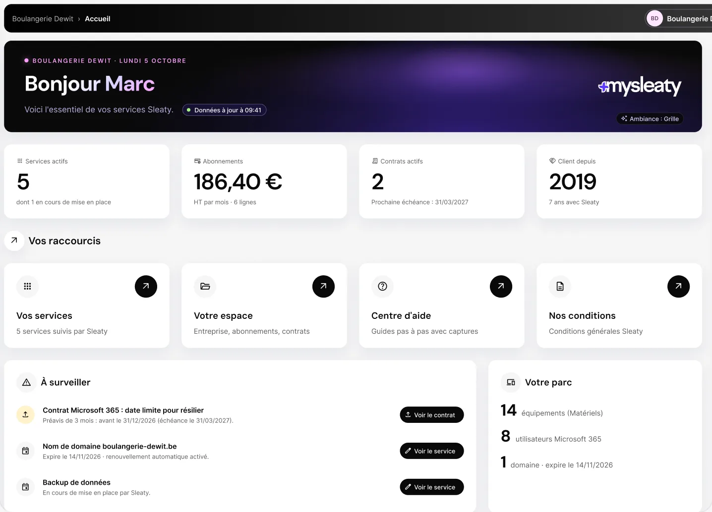 La plateforme My Sleaty affichée sur un écran d’ordinateur
